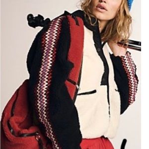 Free People Rocky Ridge Jacket hit the slopes printed fleece jacket